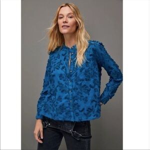 Anthropologie Pilcro The Whitney textured blouse Size Small